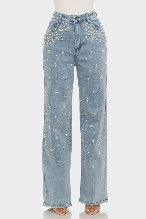 Pearl Wide Leg Denim Jeans