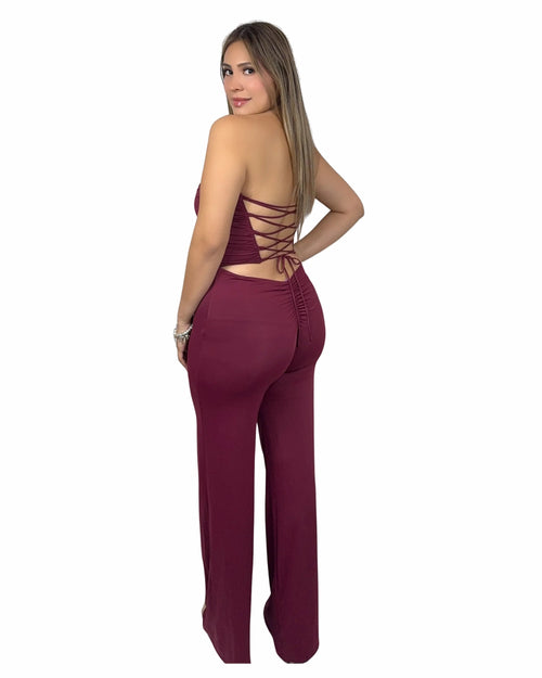 Strapless Pointed Corset Jumpsuit - Storah Fashionwear