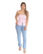 Strapless Tailored Vest in Pink - Storah Fashionwear