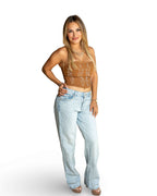 Washed Denim Corset Top - Storah Fashionwear