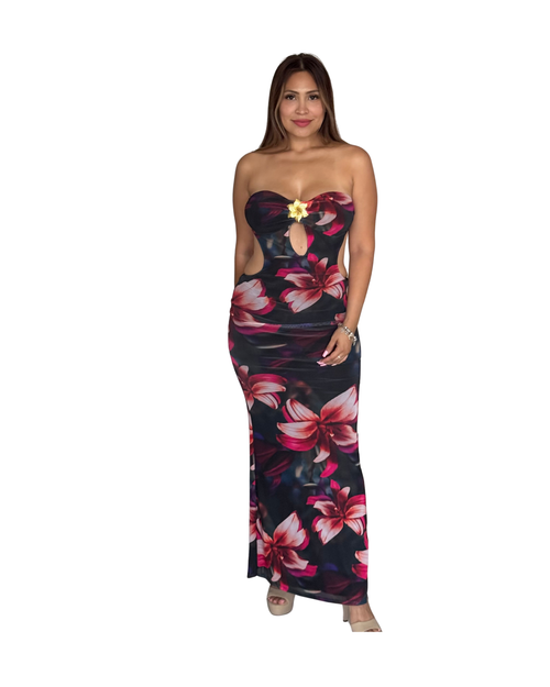 Gloria Floral Tie Back Dress
