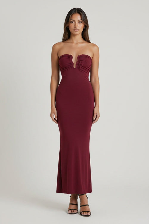 Gold Hardware Strapless Maxi