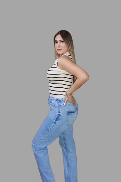 Ribbed V- Neck Tank Top