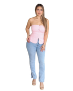 Strapless Tailored Vest in Pink