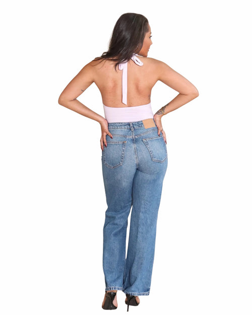 Cowl Neck Bodysuit in Pink - Storah Fashionwear