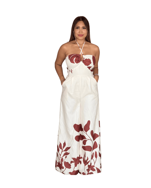Floral Wide Pant Jumpsuit - Storah Fashionwear