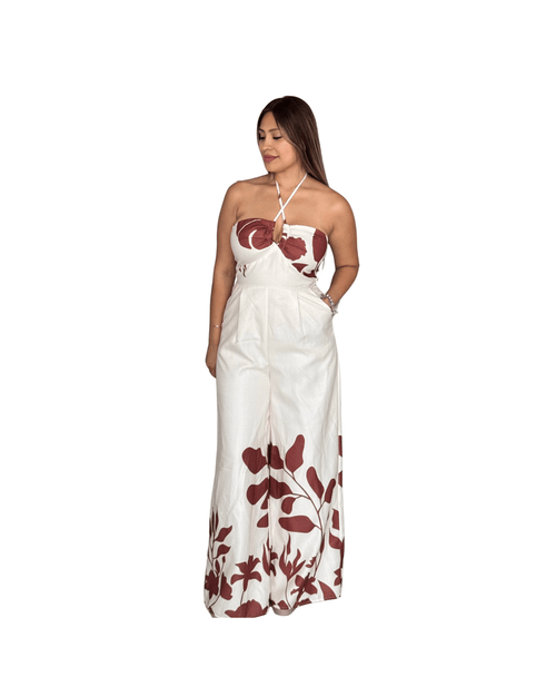 Floral Wide Pant Jumpsuit - Storah Fashionwear