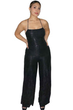 Glam Sequins Drawstring Lace Back Jumpsuit - Storah Fashionwear
