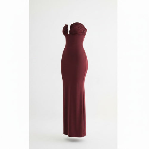 Gold Hardware Strapless Maxi - Storah Fashionwear