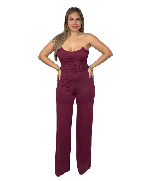 Strapless Pointed Corset Jumpsuit