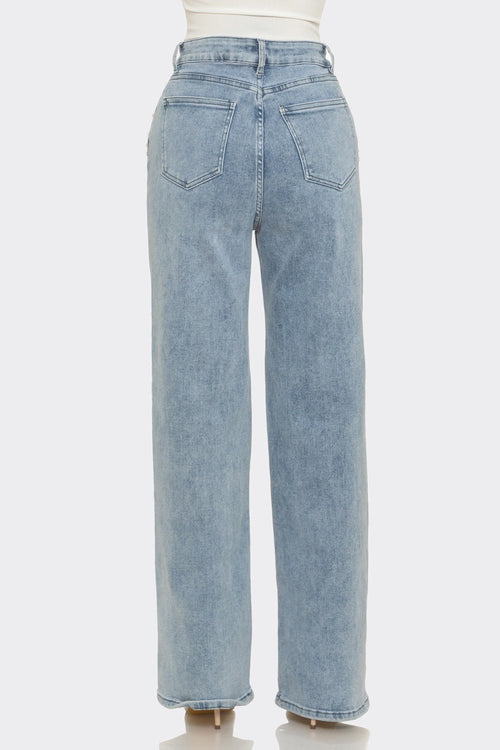 Pearl Wide Leg Denim Jeans - Storah Fashionwear