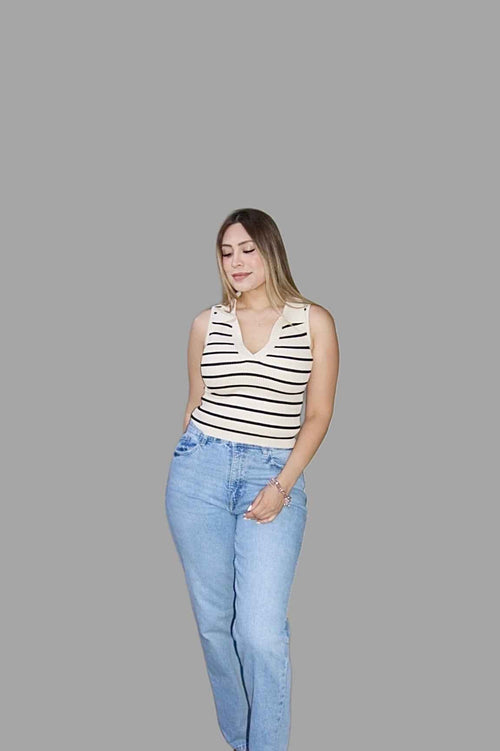 Ribbed V - Neck Tank Top - Storah Fashionwear