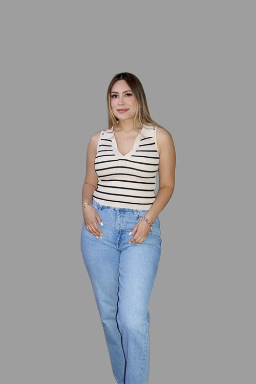 Ribbed V - Neck Tank Top - Storah Fashionwear
