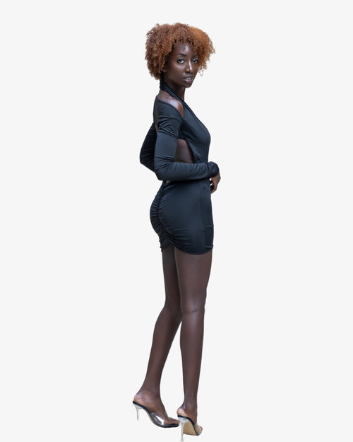Solid Halter Body Mini Dress - Storah Fashionwear